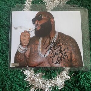 Rick Ross Signed Autographed Photo Shirtless Smoking Authentic Certified COA